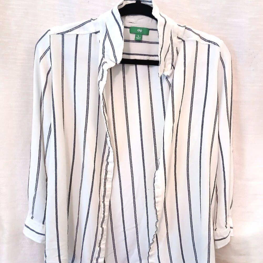 Dip Striped Long Sleeve Shirt, Large